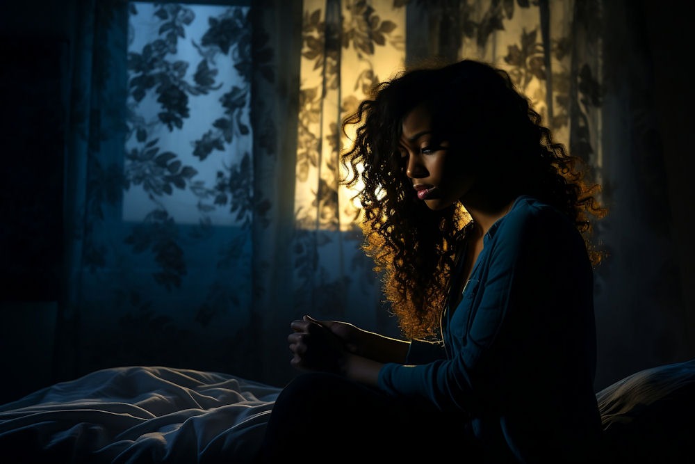 Melancholy woman thinking about quitting vaping