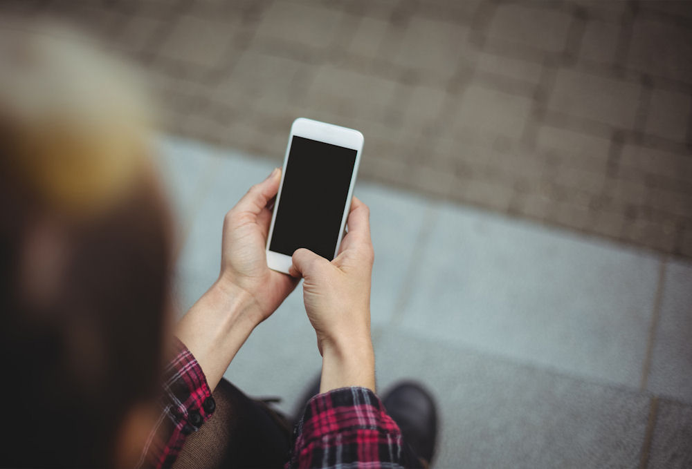 person using phone to contact someone
